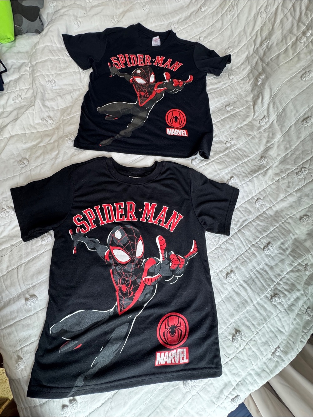 Miles Morales Spider man Tshirt and PJ shirt combo size L Boys